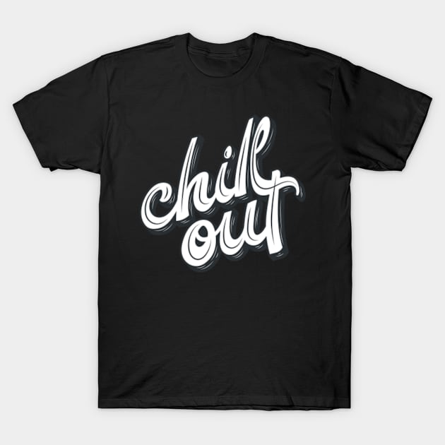 Chill Out White T-Shirt by Pun Icons